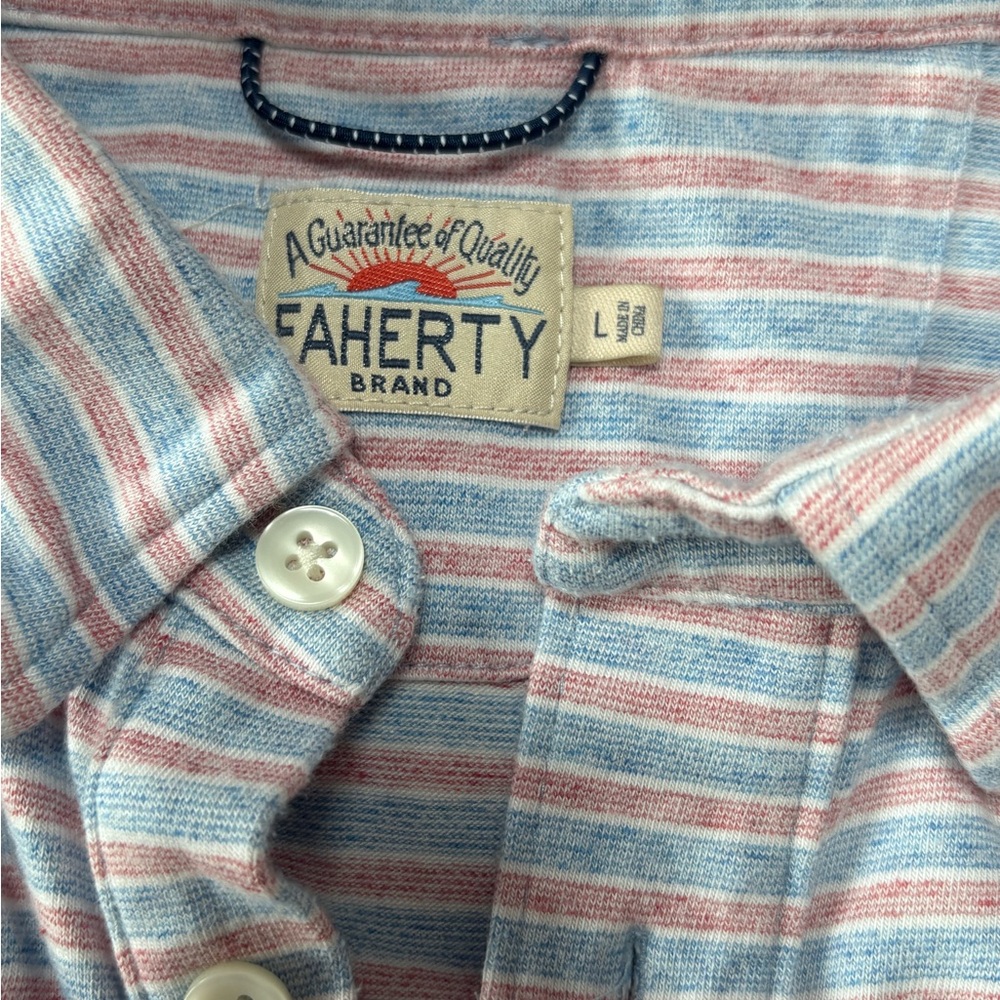 Faherty Striped Polo Shirt